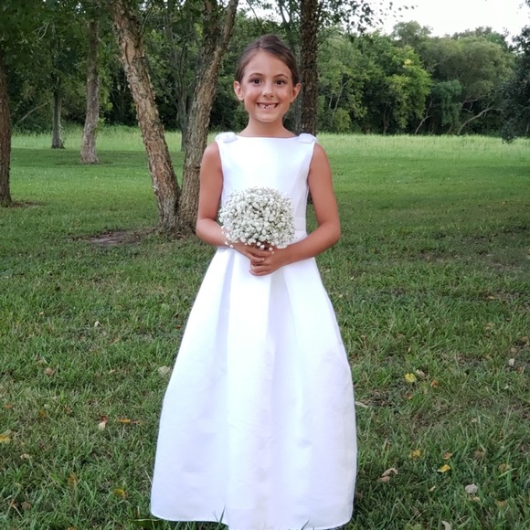 Other - White satin flower girl dress size 7